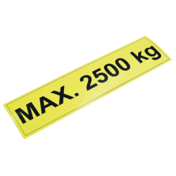 250010LG Informacijska naljepnica - maksimalna nosivost - 2500 kg